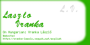 laszlo vranka business card